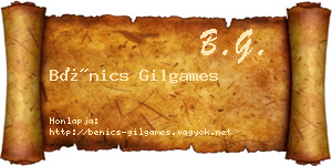 Bénics Gilgames névjegykártya